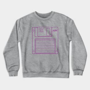 Floppy Disk (Violet Lines) Analog / Computer Crewneck Sweatshirt